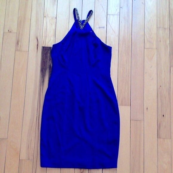 CARMEN MARC VALVO INFUSION ROYAL BLUE DRESS 8 NWT - Picture 8 of 14